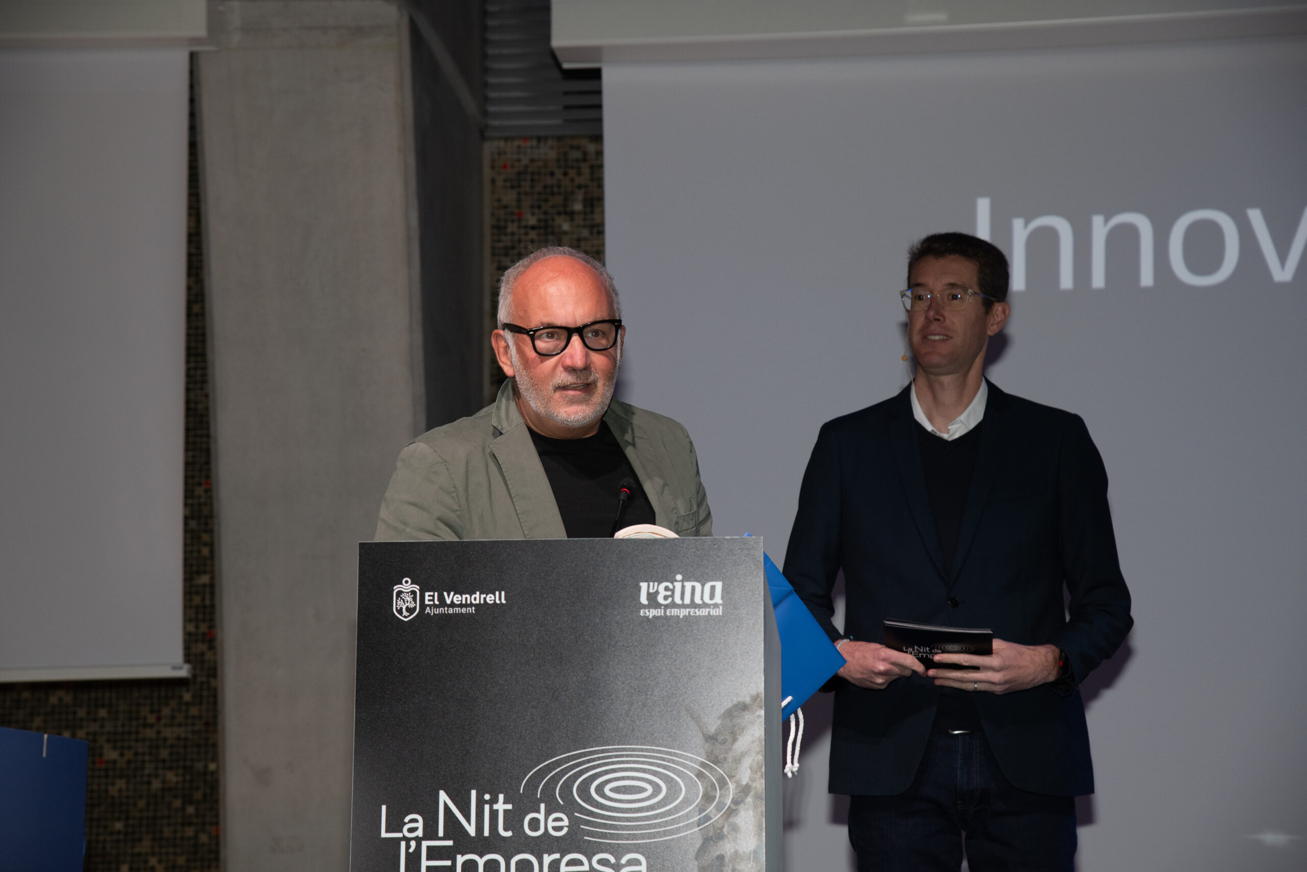 A moment of gratitude. Taking the stage at the Tabaris Building to accept the 2025 Business Innovation Award.